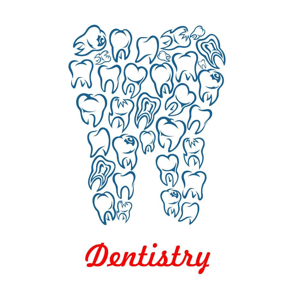 odontoiatria, stomatologia dente vettore manifesto