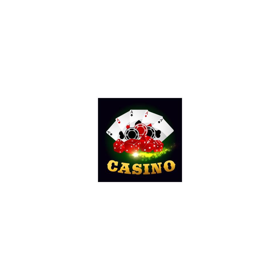 casinò poker gioco carte, patatine fritte, giocando dadi vettore