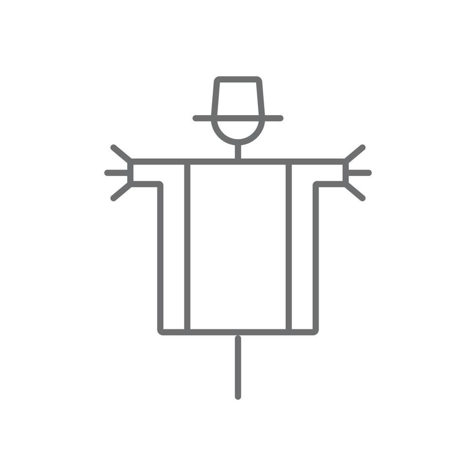 eps10 grigio vettore spaventapasseri astratto linea arte icona isolato su bianca sfondo. ripieno per giardino schema simbolo nel un' semplice piatto di moda moderno stile per il tuo sito web disegno, logo, e mobile App