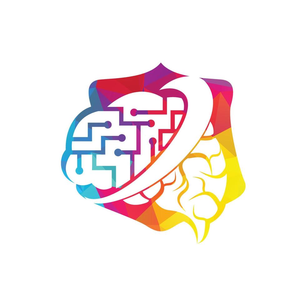 cervello connessione logo design. digitale cervello logo modello. neurologia logo pensare idea concetto. vettore
