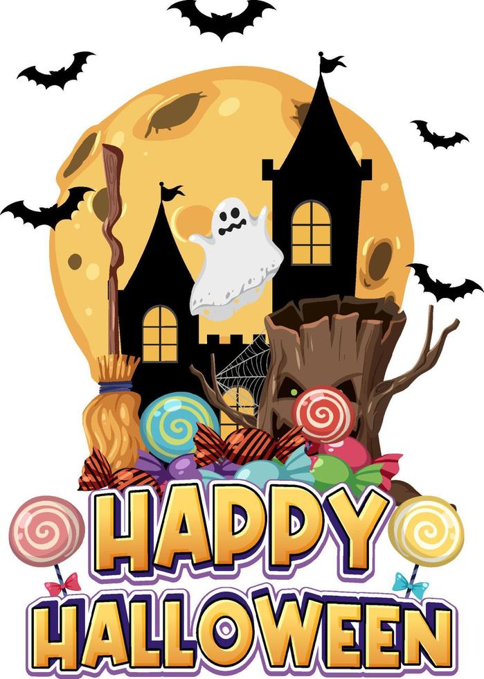contento Halloween Festival logo design vettore