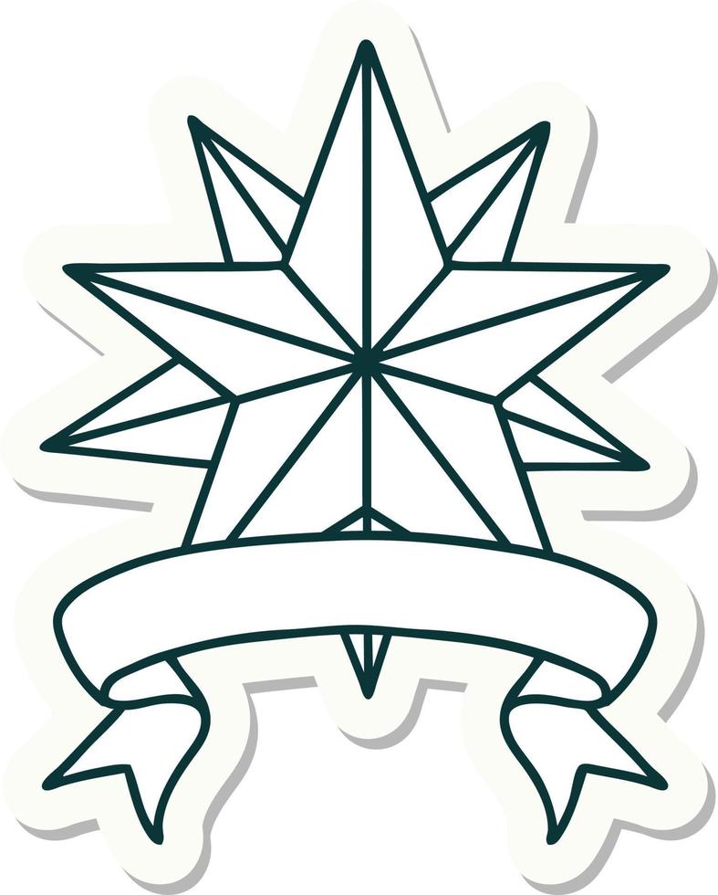 tatuaggio stile etichetta con bandiera di un' stella vettore