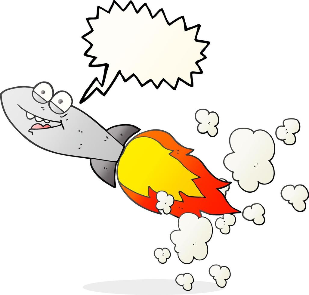 a mano libera disegnato discorso bolla cartone animato missile vettore