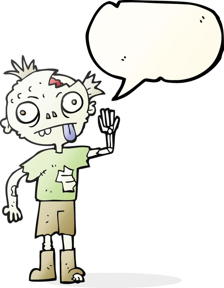 a mano libera disegnato discorso bolla cartone animato zombie vettore