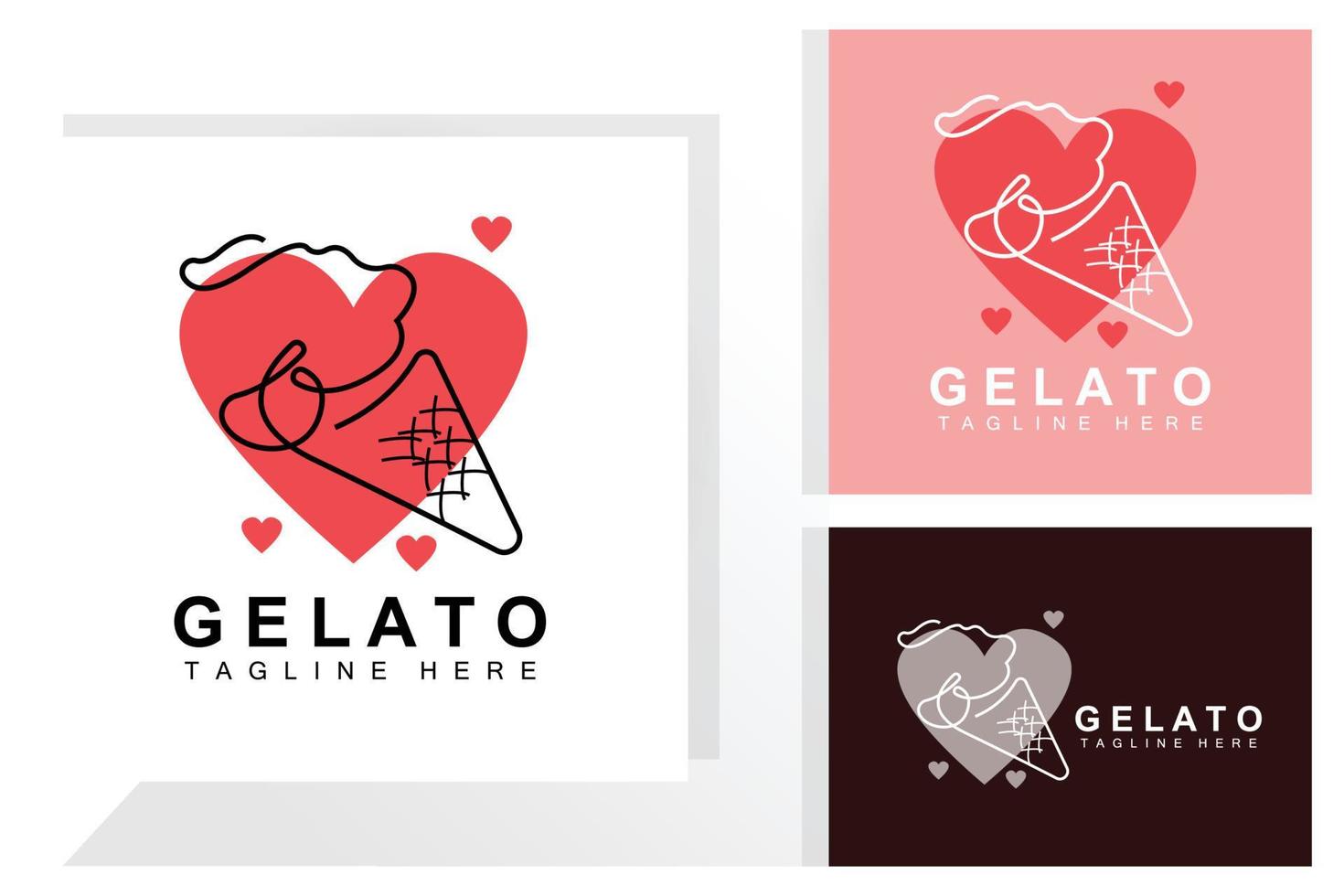 ghiaccio crema gelato logo disegno, dolce morbido freddo cibo, vettore marca azienda prodotti