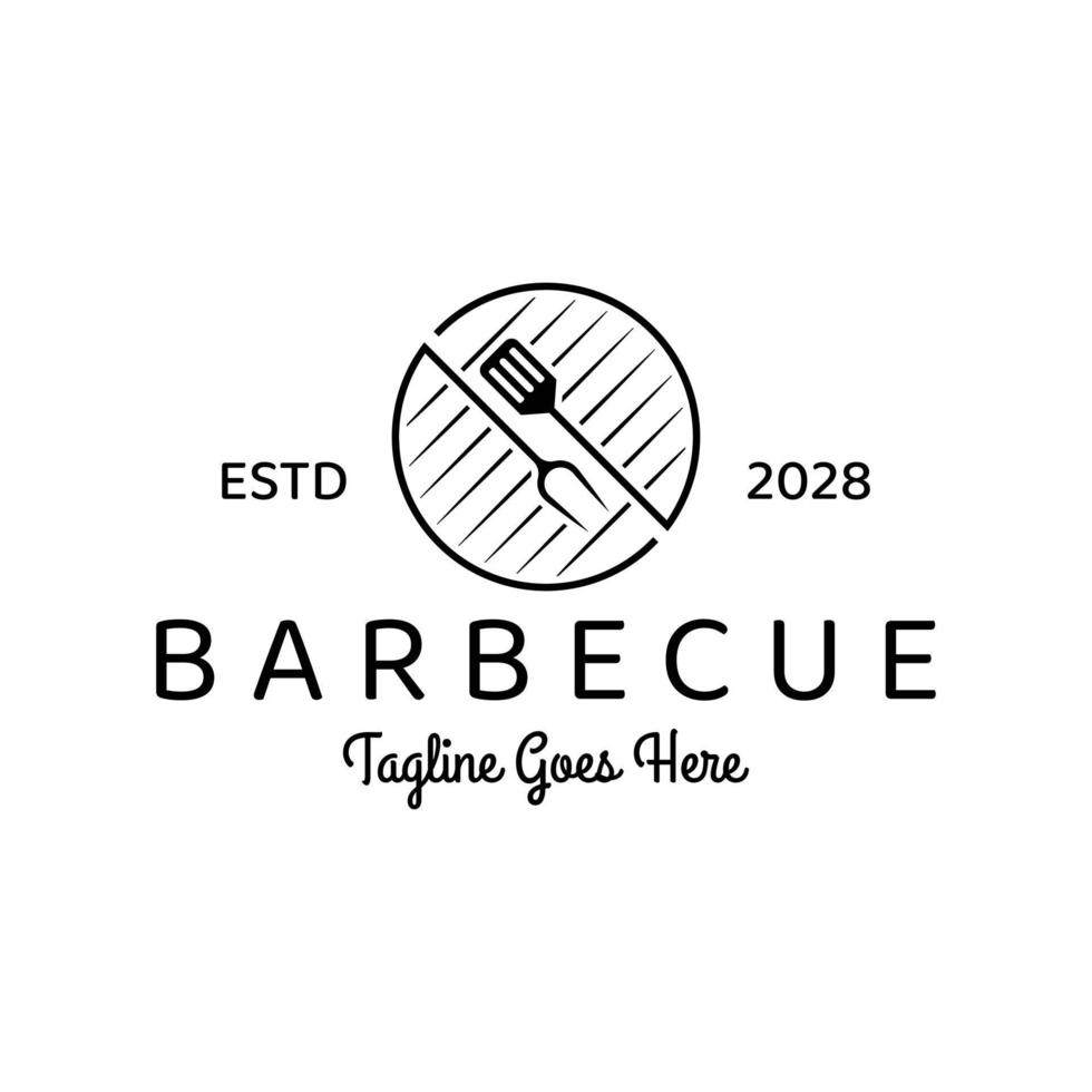 barbecue griglia logo design vettore