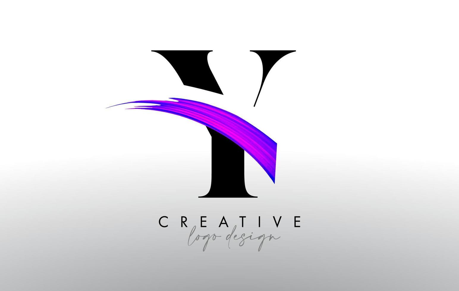 spazzola lettera y logo design con creativo artistico dipingere spazzola ictus e moderno Guarda vettore