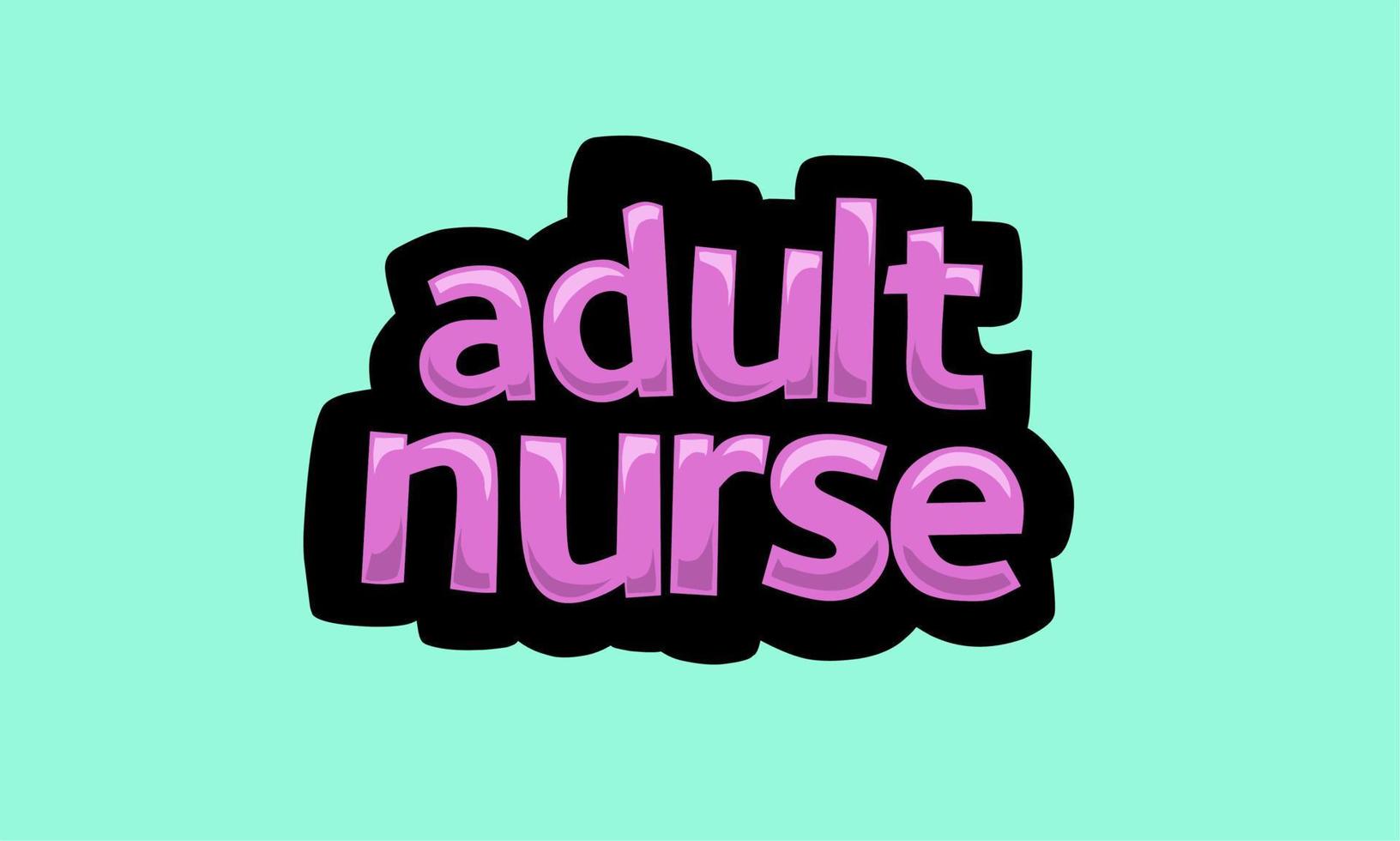 adulto infermiera scrittura vettore design su un' blu sfondo
