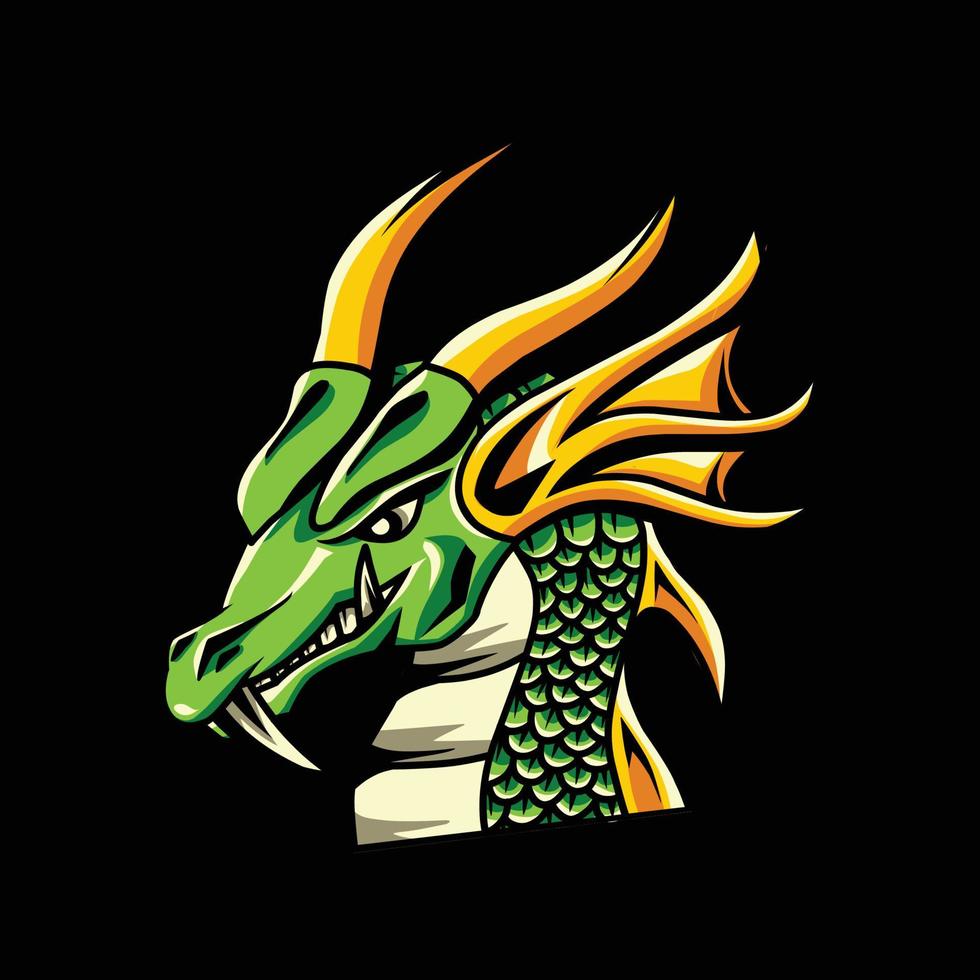 alto qualità illustrazione Drago testa logo design adatto per esport logo uso vettore