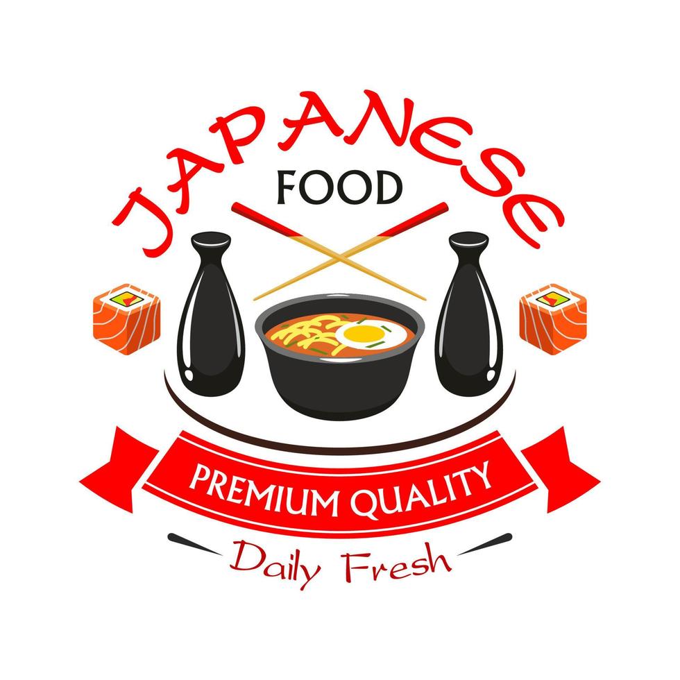 giapponese premio qualità cibo ristorante etichetta vettore