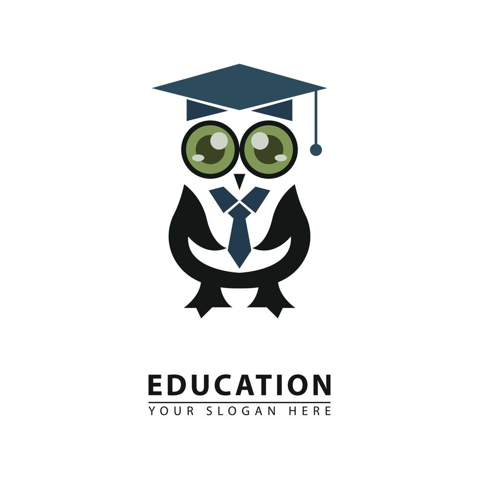 astratto formazione scolastica pinguino icona logo vettore