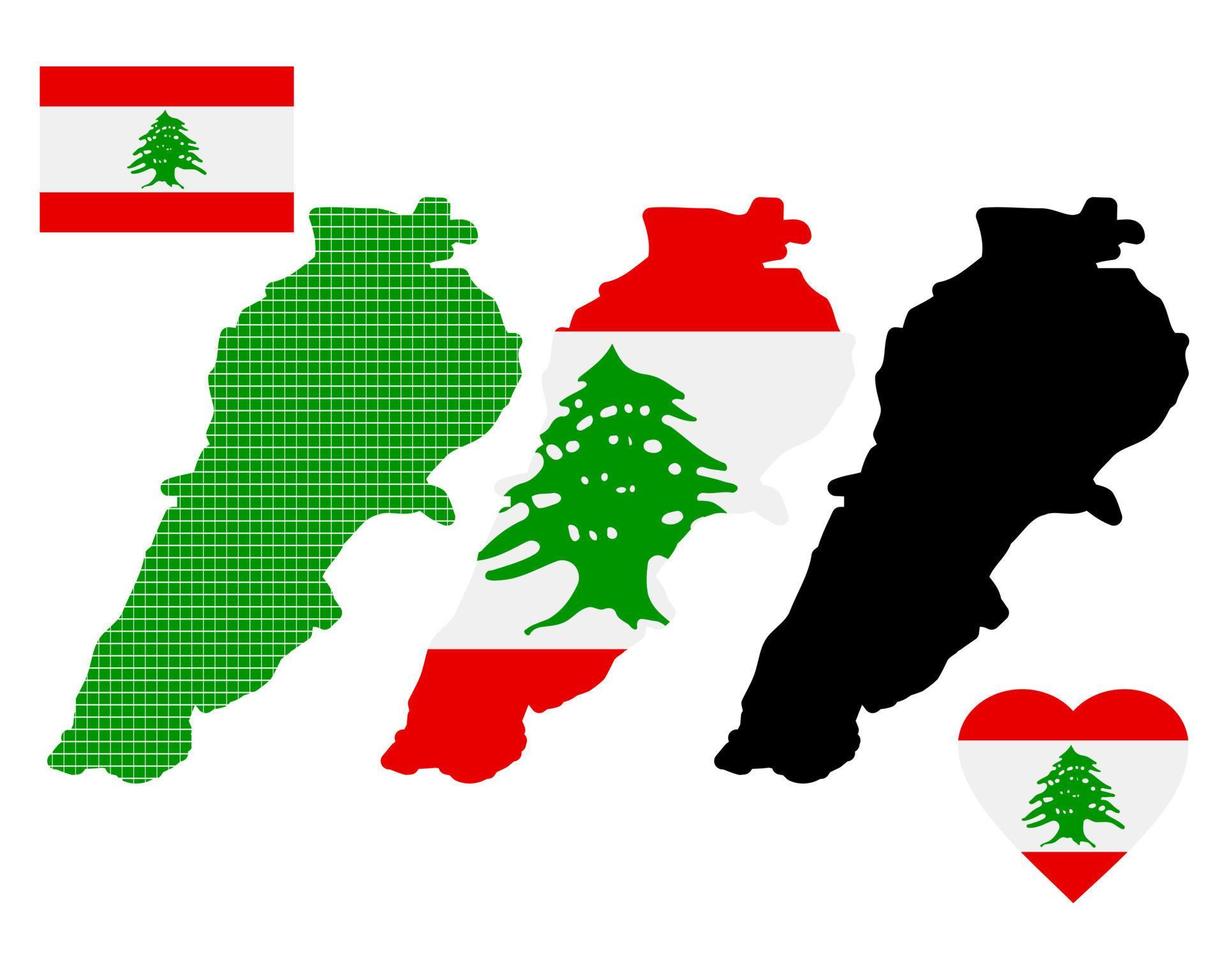 carta geografica di Libano e il diverso tipi di personaggi su un' bianca sfondo vettore
