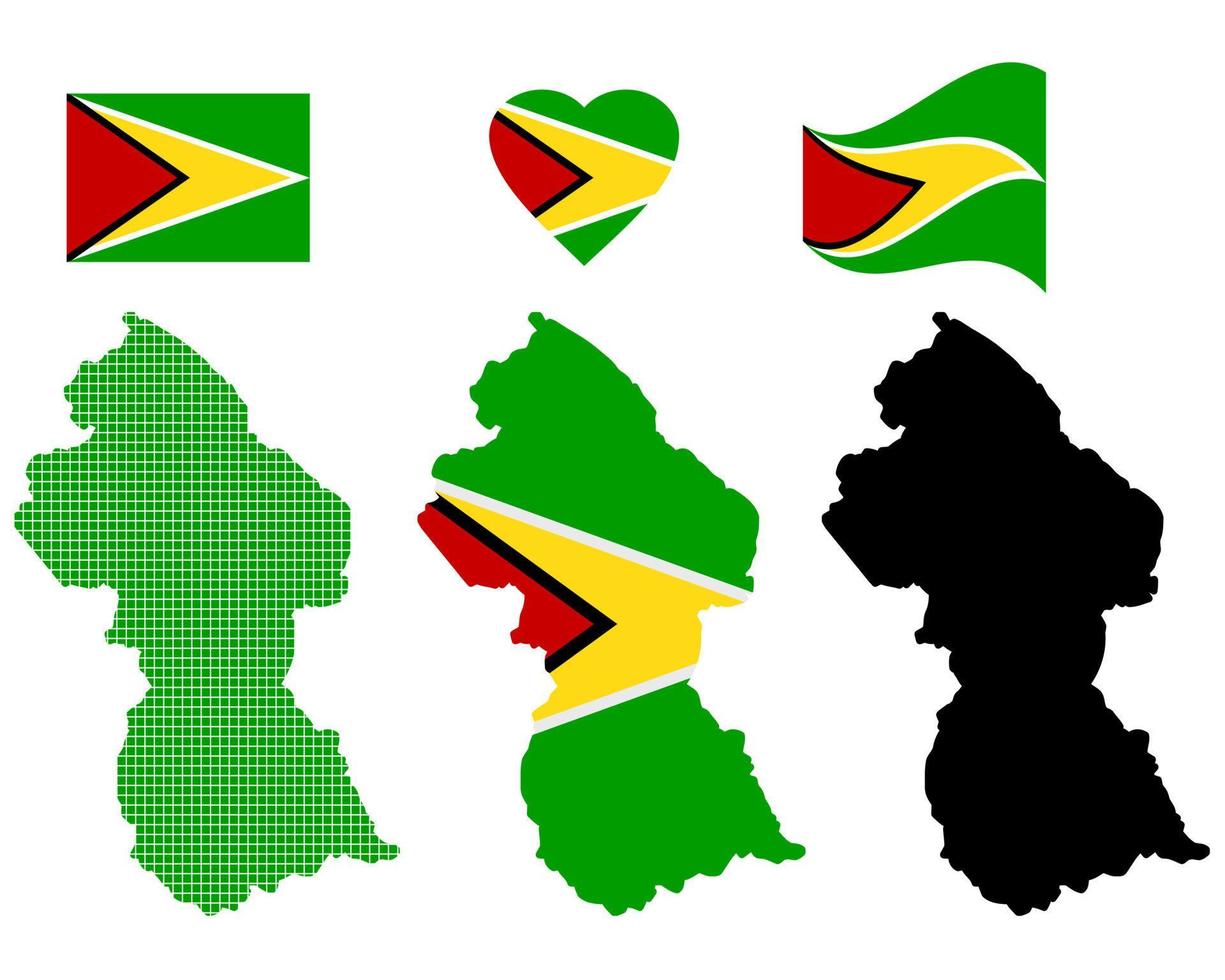 carta geografica Guyana diverso tipi e simboli su un' bianca sfondo vettore
