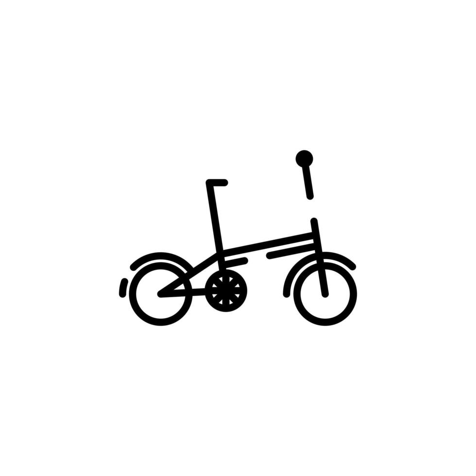 bicicletta, bicicletta tratteggiata linea icona vettore illustrazione logo modello. adatto per molti scopi.