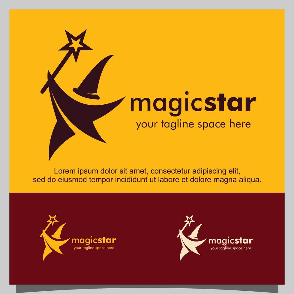 Magia stella logo design vettore