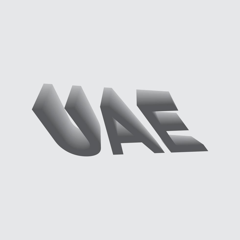 creativo Emirati Arabi Uniti 3d lettera logo design vettore