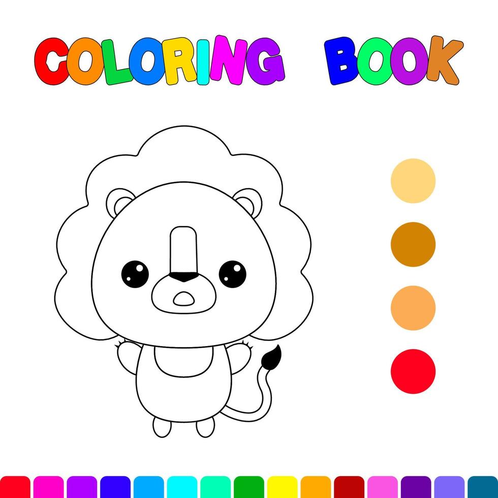 colorazione libro con un' leone.colorazione pagina per bambini.educativo Giochi per prescolastico bambini. foglio di lavoro vettore