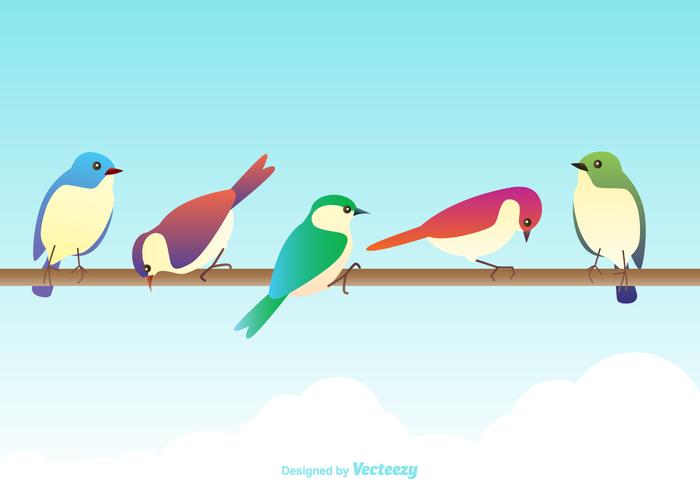 Uccelli colorati vettoriali gratis