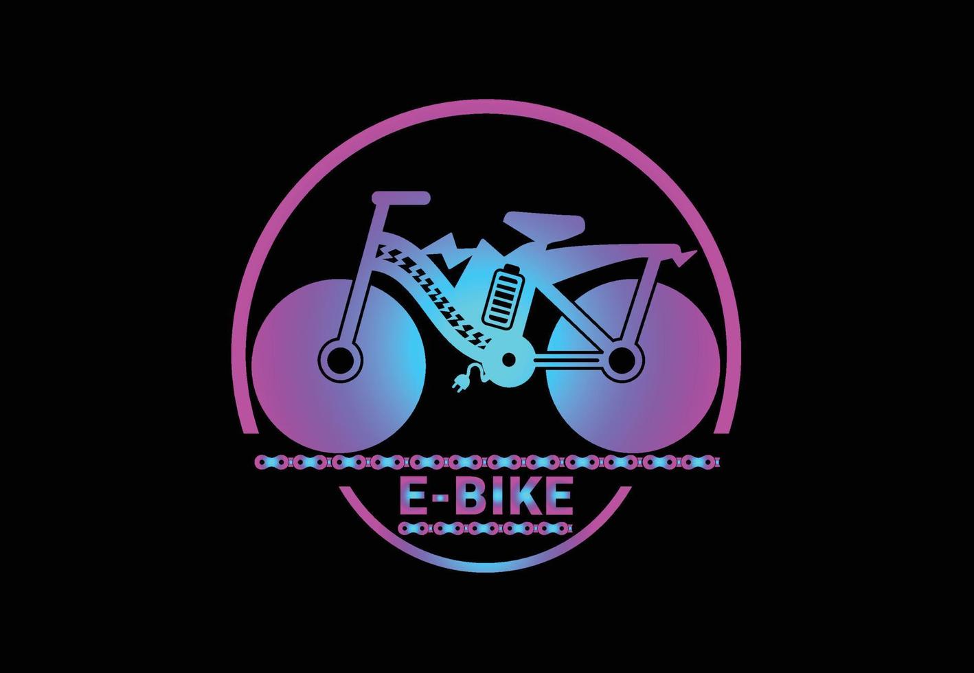 e bicicletta logo e icona design modello vettore