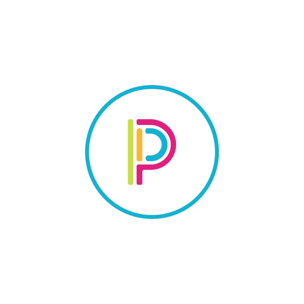 dati lettera p media logo esso digitale vettore