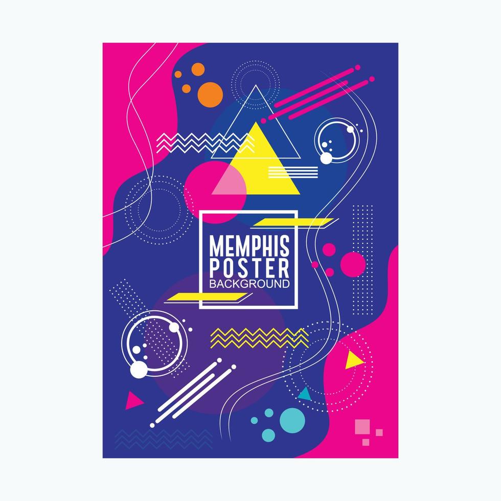 Memphis design manifesto sfondo astratto vettore con piatto design stile