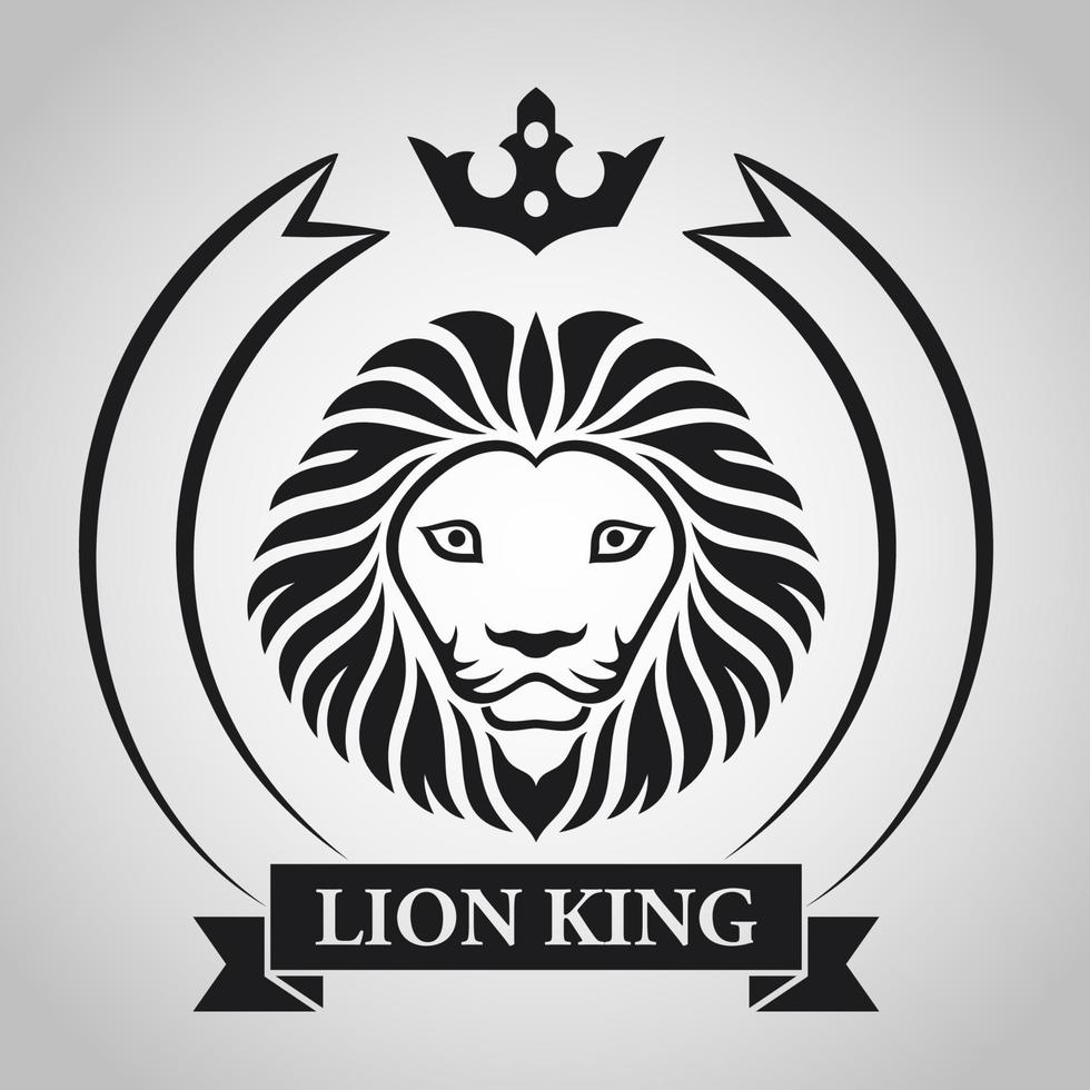 Leone re icona e logo. vettore illustrazione