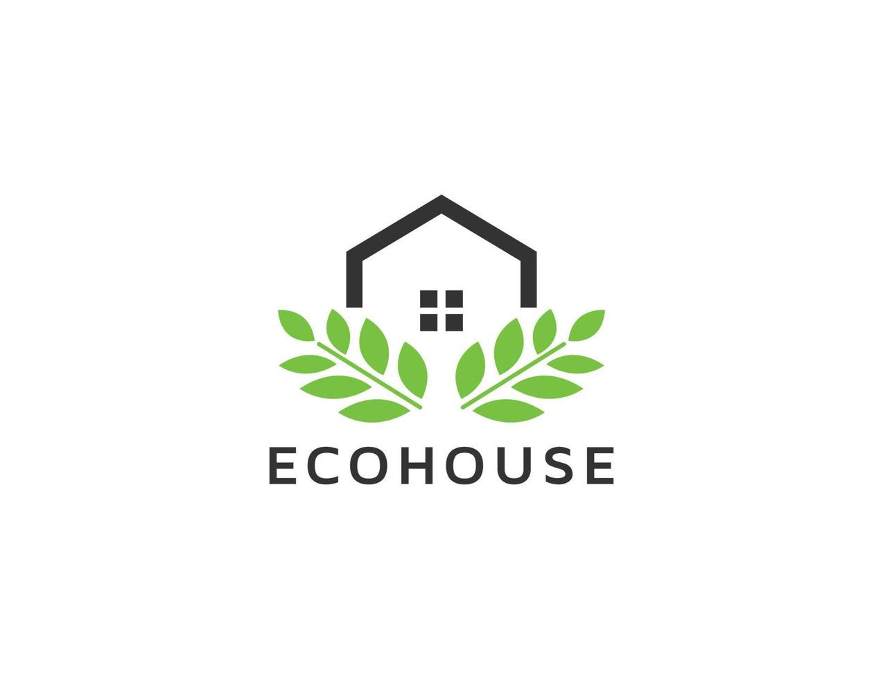 eco Casa logo design illustrazione vettore