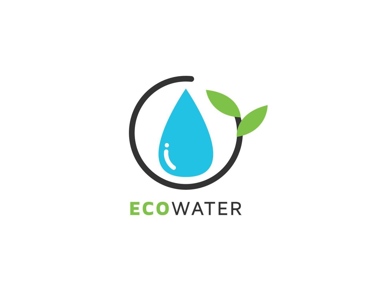 eco acqua logo con foglia design illustrazione vettore