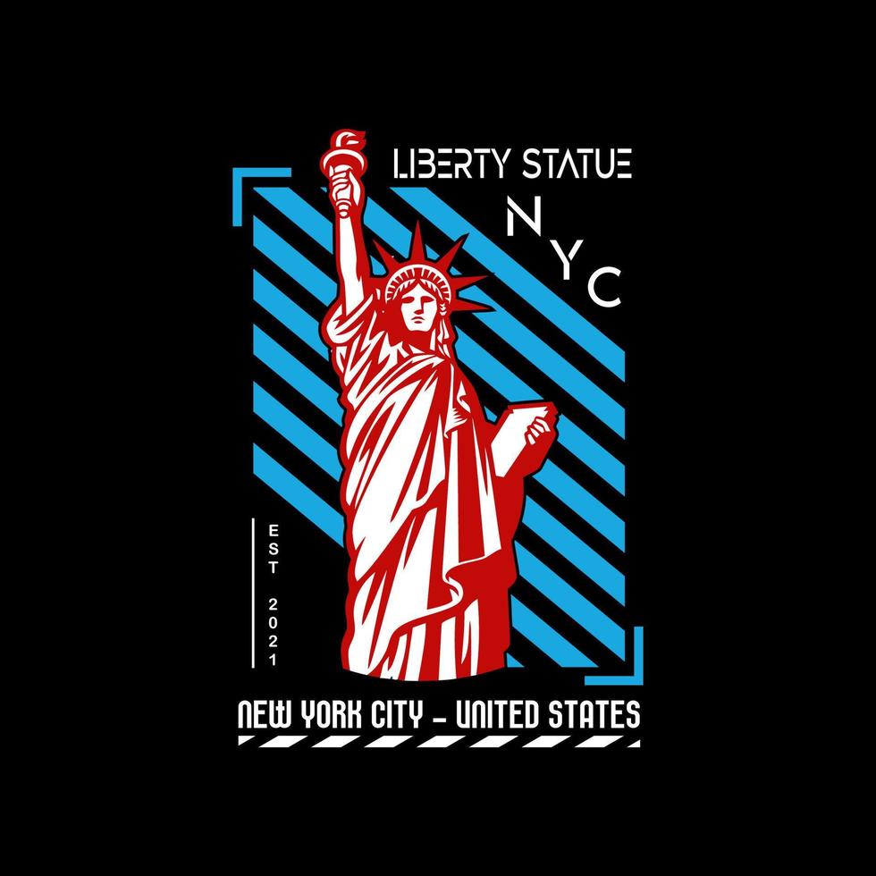 libertà statua Vintage ▾ design illustrazione per moda, felpa, t camicia o eccetera. vettore