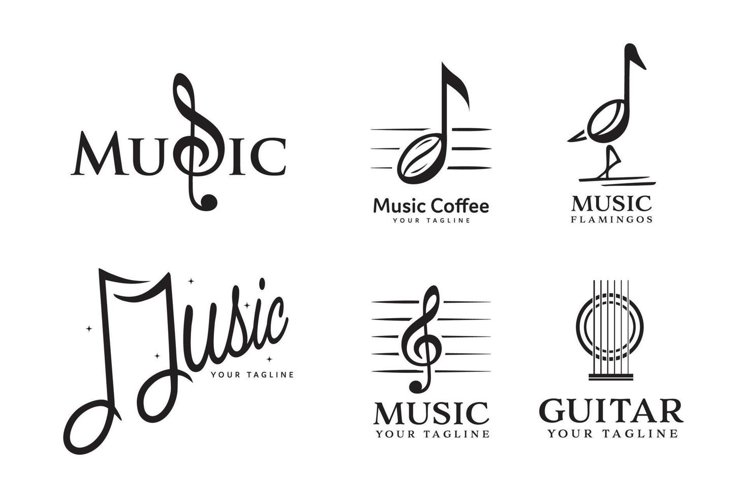 musica logo design collezione vettore