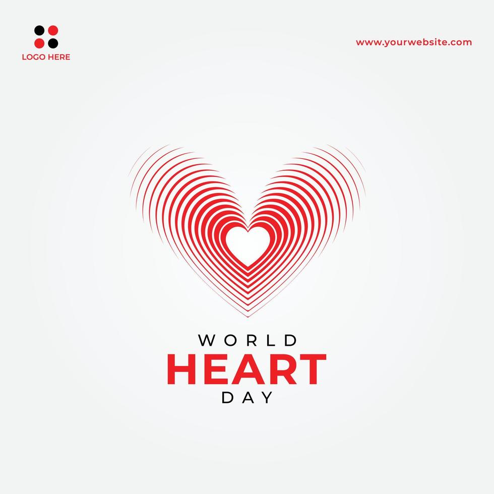 mondo cuore giorno concetto con impronta digitale cuore forma vettore