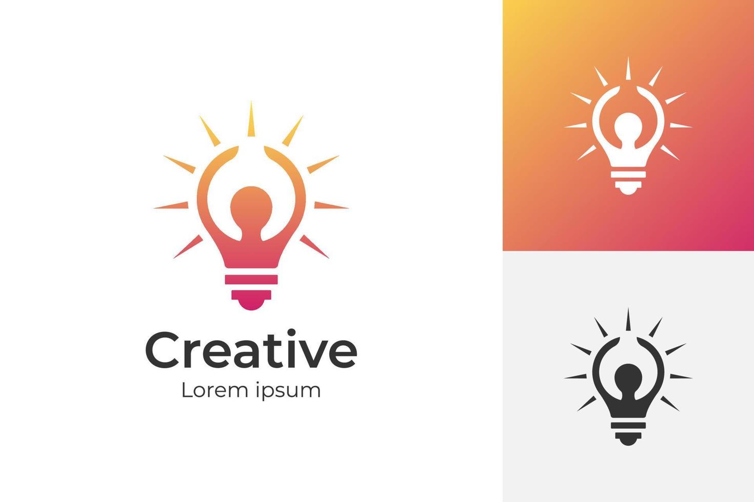 persone testa lampadina lampada logo design vettore creativo idea inteligente logo icona simbolo. vettore illustrazione