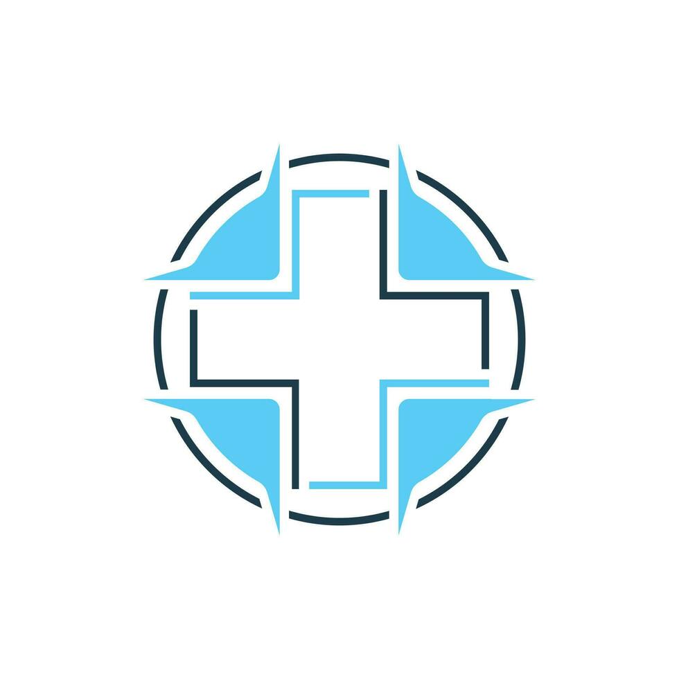 astratto medico vettore logo design. illustrazione design di logotipo attraversare Salute simbolo.