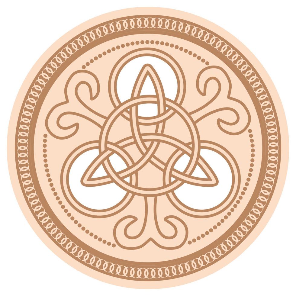 celtico Trinità nodo. pendente. beige di tendenza, design con rune vettore