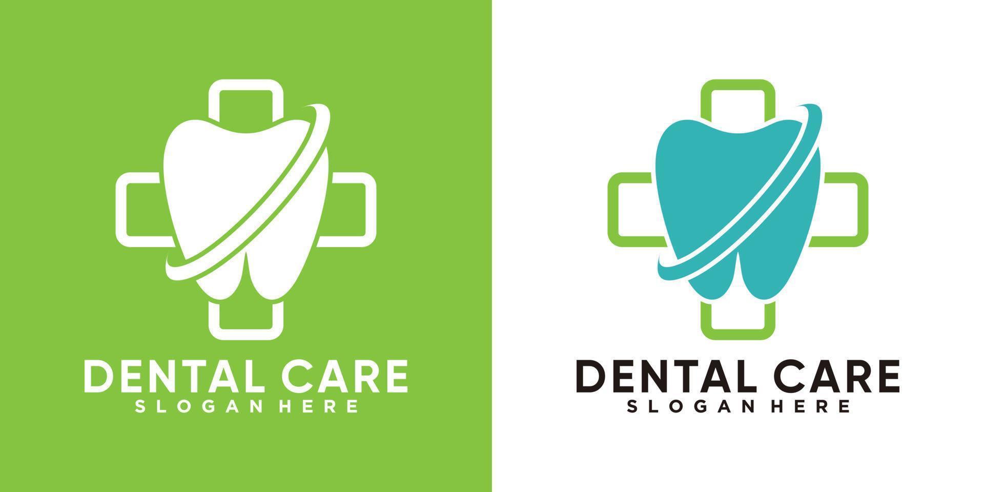 dentale cura logo design con linea arte stile vettore