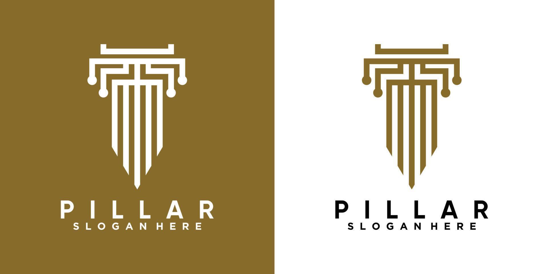 pilastro logo design con stile e cretive concetto vettore