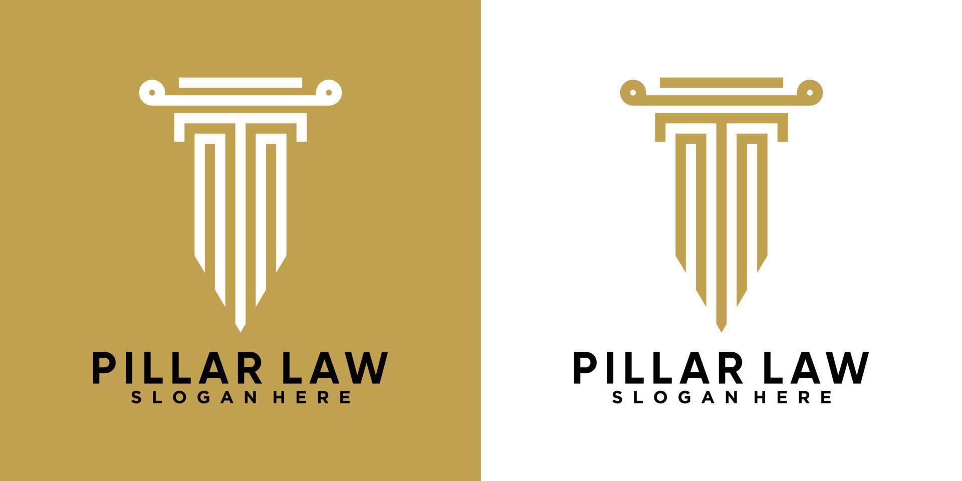 printpillar legge logo design con stile e cretive concetto vettore