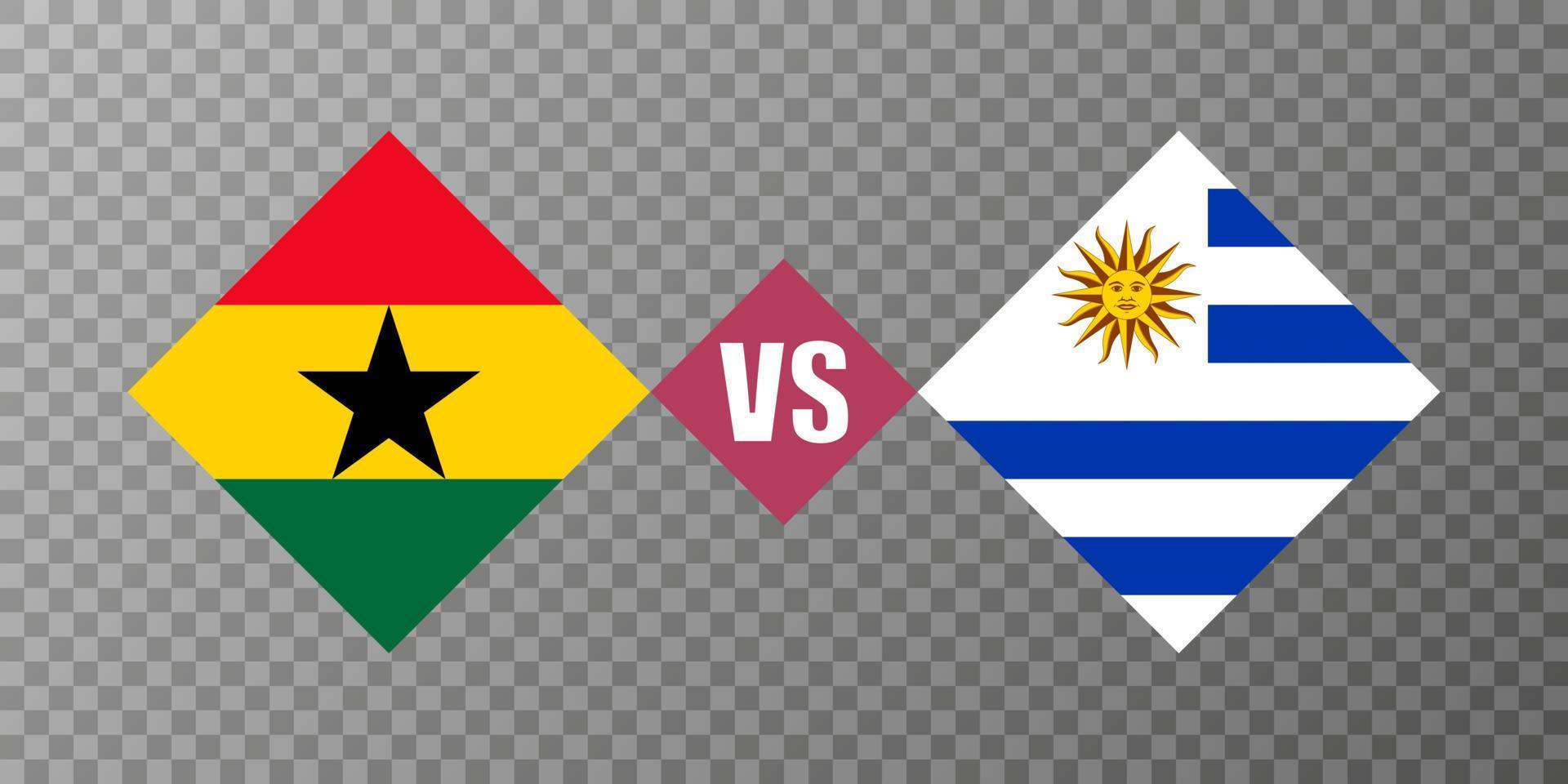 concetto di bandiera ghana vs uruguay. illustrazione vettoriale. vettore