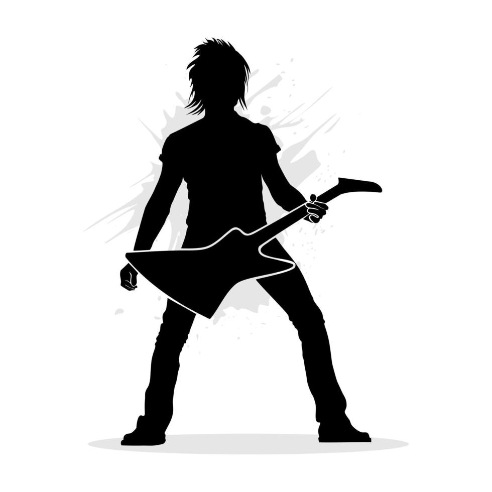 metallo chitarra giocatore. vettore illustrazione