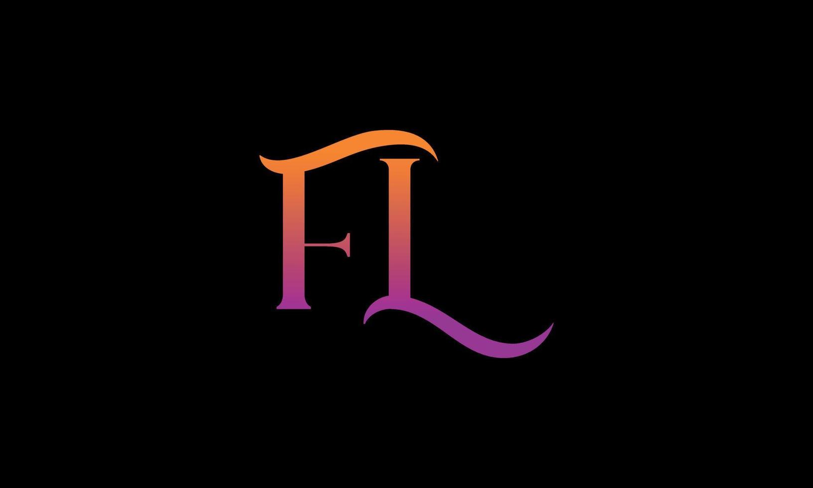 lettera fl vettore logo gratuito modello gratuito vettore