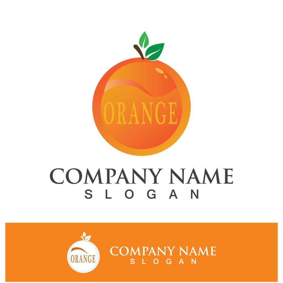 arancia logo e simbolo vettore icona
