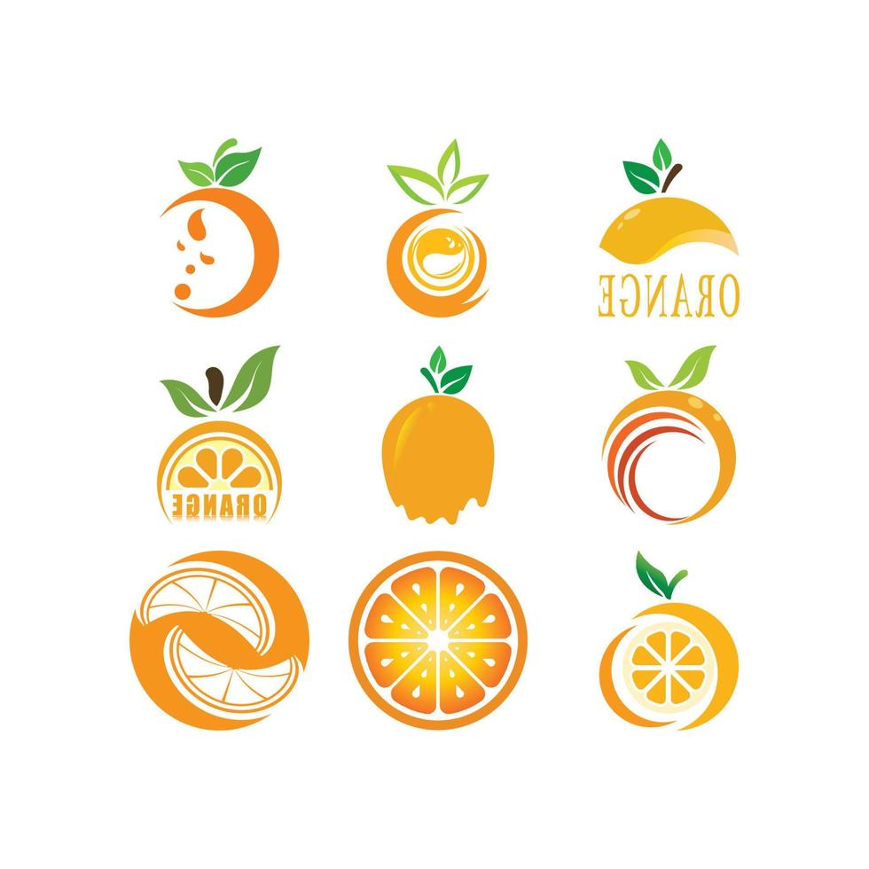 arancia logo icona design illustrazione vettore
