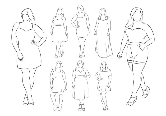 Plus Size Modello femminile vettore