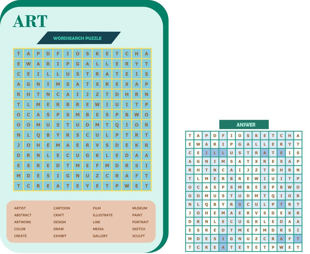 stampabile parola ricerca puzzle. divertimento vocabolario foglio di lavoro per apprendimento inglese parole. trova nascosto parole. festa carta. educativo gioco per ragazzo e adulto. arte tema. vettore