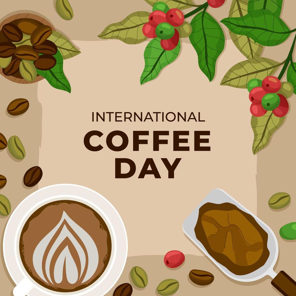 internazionale caffè giorno sfondo vettore
