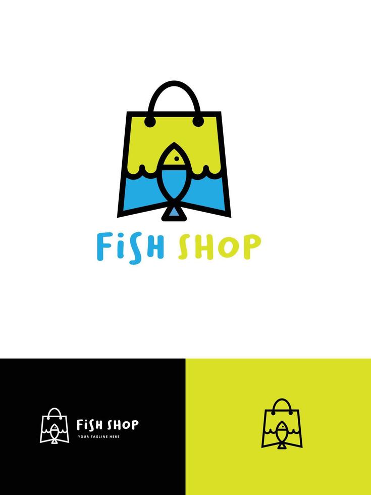 pesce negozio logo modello vettore