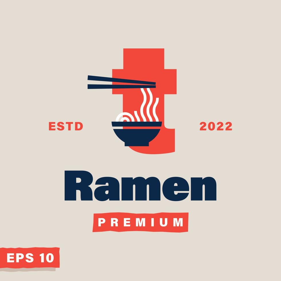 ramen alfabeto t logo vettore