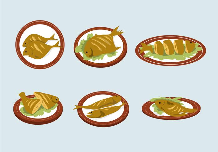 Delizioso pesce Fry Vector