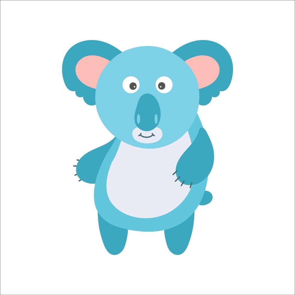 koala del fumetto di vettore. animale africano. simpatico orso koala. divertente carino adorabile animaletto africano per stampa di moda, abbigliamento per bambini, scuola materna, poster, invito, design di biglietti di auguri vettore