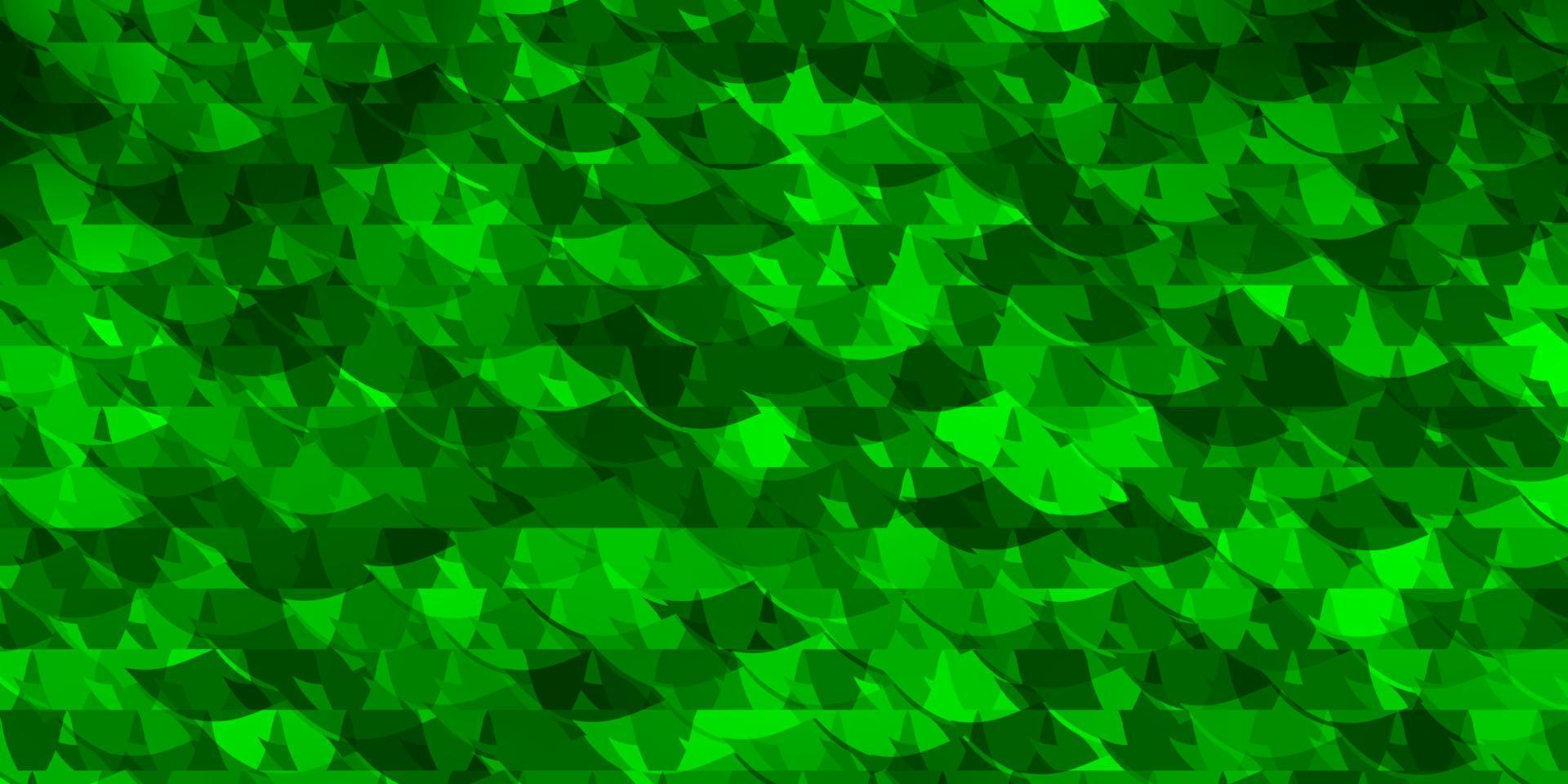 modello vettoriale verde chiaro con cristalli, triangoli.